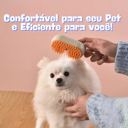 EscoVap - Escova Elétrica a Vapor 3 em 1 para Cães e Gatos