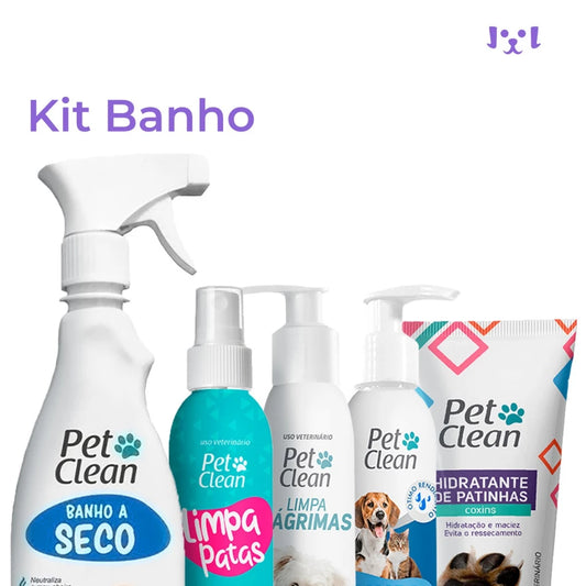 Kit Banho A Seco Hidratante E Limpa Patas, Orelhas e Lágrimas